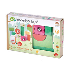 Cuburi cu ilustratii de pepiniera, din lemn premium - Nursery Blocks - 15 piese - Tender Leaf Toys - Publisol.ro