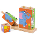 Cuburi montessori, Animale salbatice, Viga Toys - Publisol.ro