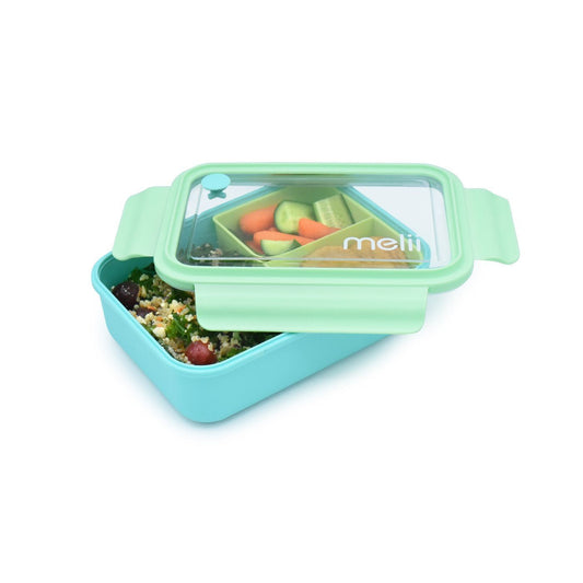 Cutie pranz bento 1250ml cutie detasabila melii blue mint lime, Melii - Publisol.ro