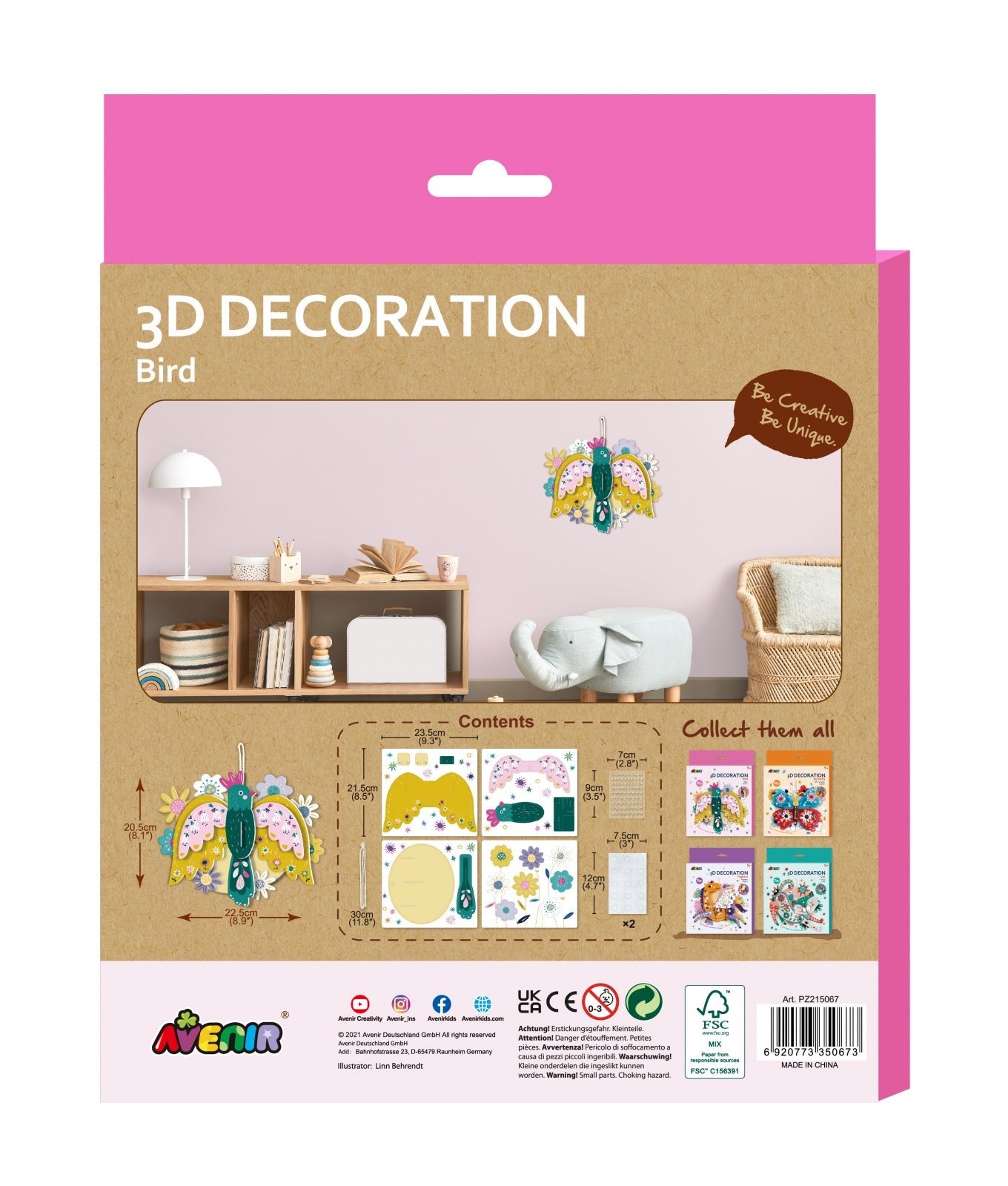 Decoratiune 3D - Pasare - Avenir - Publisol.ro