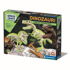 Descopera dinozaurul t-rex & triceraptor fluo stiinta si joaca, AS - Publisol.ro