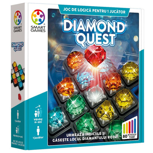 Diamond Quest, joc de logica cu 80 de provocari, 8+ ani, editie lb. Romana, Smart Games - Publisol.ro