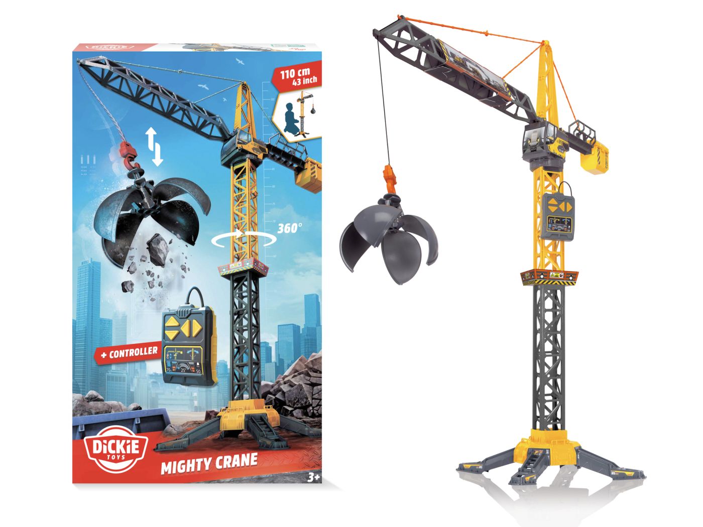 Dickie macara Mighty Crane 110 cm rotatie 360 cu telecomanda - Publisol.ro