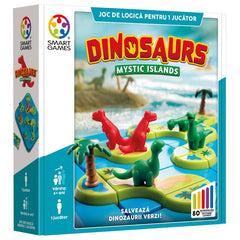 Dinosaurs Mystic Islands, joc de logica cu 80 de provocari, 6+ ani, editie lb. Romana, Smart Games - Publisol.ro