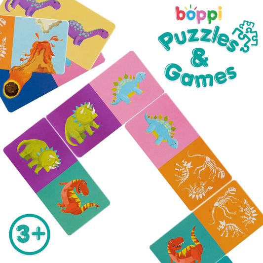 Domino cu Imagini Boppi, 28 piese, Dinozauri - boppi