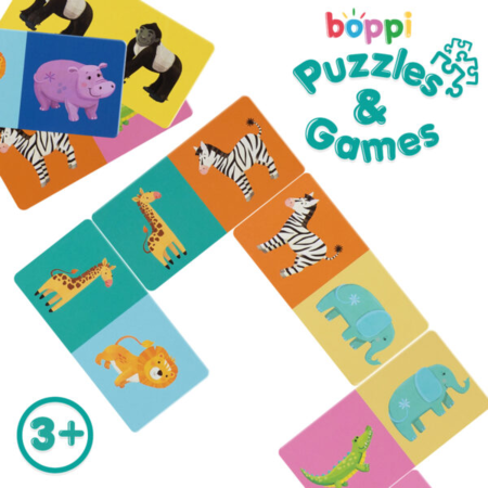 Domino cu Imagini Boppi, 28 piese, Animale salbatice - boppi