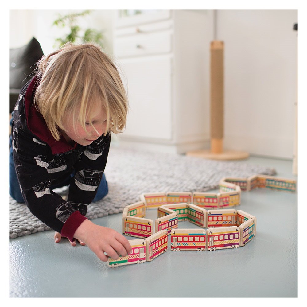 Domino Train, joc educativ din lemn, BS Toys - Publisol.ro