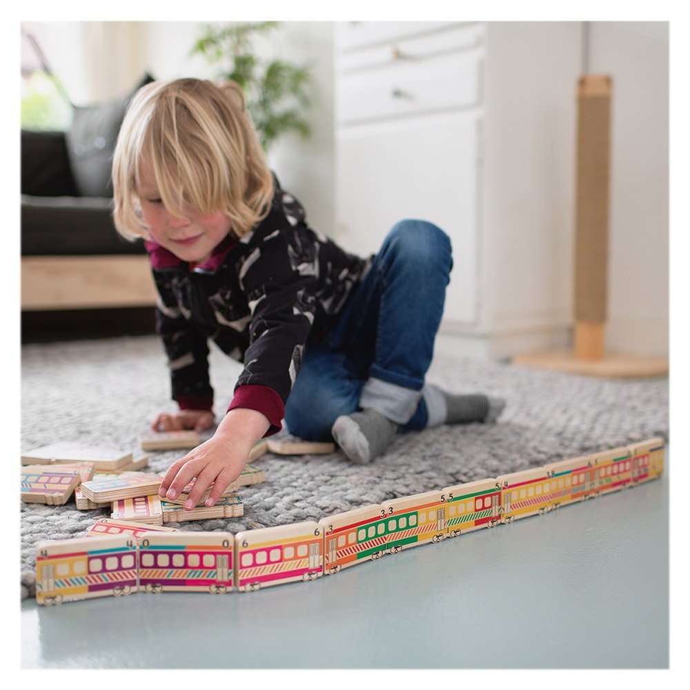 Domino Train, joc educativ din lemn, BS Toys - Publisol.ro