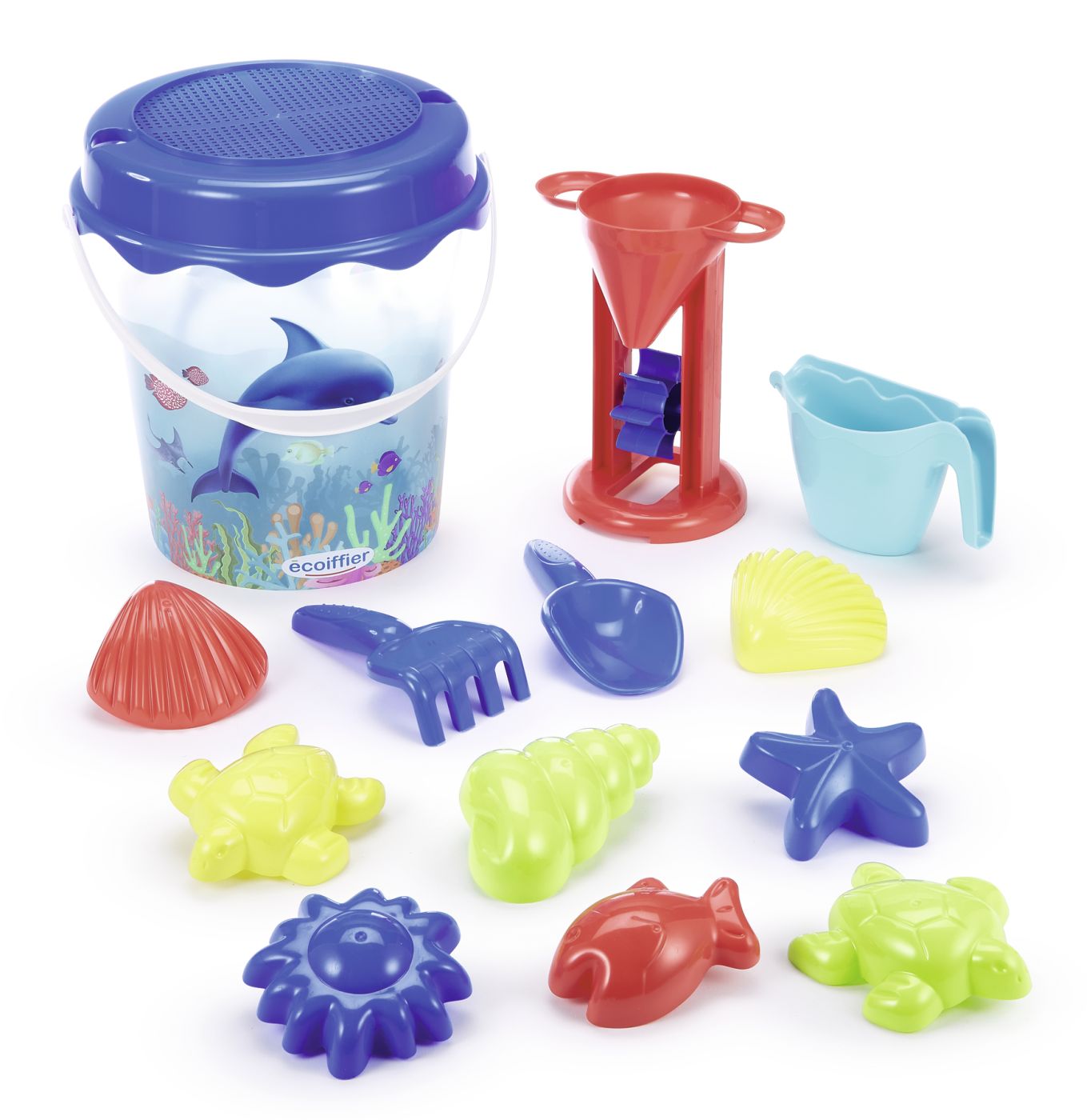 Ecoiffier galetusa cu 12 accesorii pentru nisip 21 cm - Publisol.ro