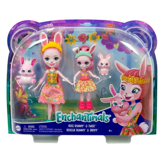 Enchantimals set papusi surori si animalutele lor Bree Bunny si Twist si Bedelia Bunny si Tappy - Publisol.ro