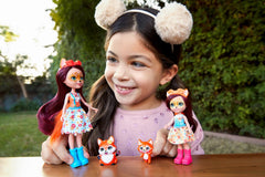 Enchantimals set papusi surori si animalutele lor felicity fox si flick si feana fox si mixte, Mattel - Publisol.ro