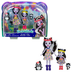 Enchantimals set papusi surori si animalutele lor sage skunk si caper si sabella skunk si striper, Mattel - Publisol.ro