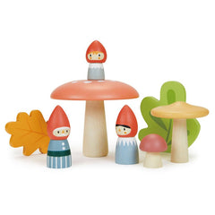 Familia gnomilor din padure, din lemn premium - Woodland Gnome Family - Tender Leaf Toys - Publisol.ro