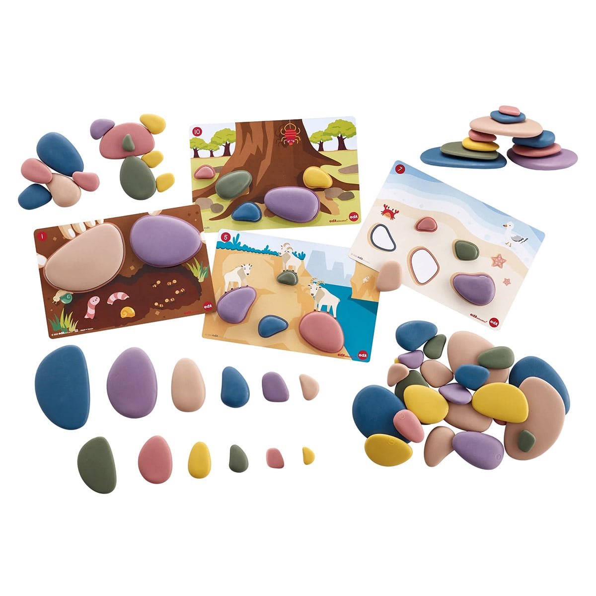 Family Pebbles, set 72 pietricele cu activitati, Edx Education - Publisol.ro