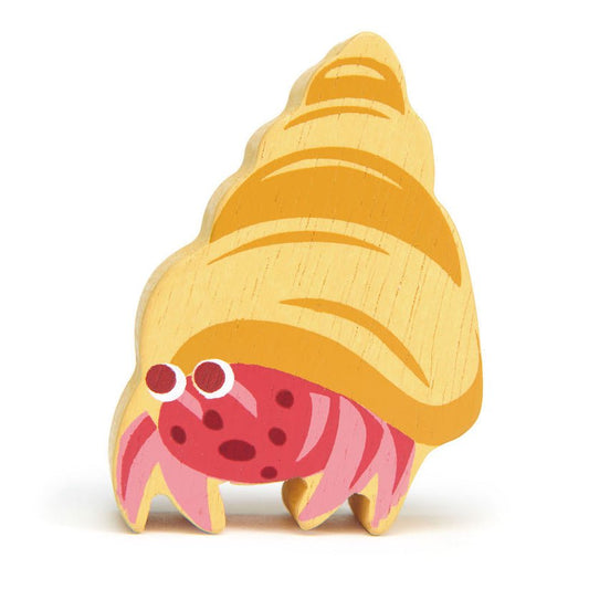 Figurina Crab cu cochilie, din lemn premium - Hermit Crab - Tender Leaf Toys - Publisol.ro