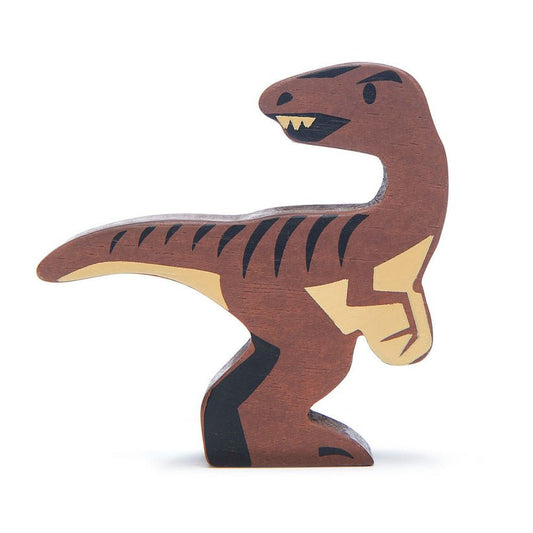 Figurina dinozaur Velociraptor, din lemn premium - Velociraptor - Tender Leaf Toys - Publisol.ro