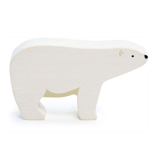 Figurina Urs Polar, din lemn premium - Polar Bear - Tender Leaf Toys - Publisol.ro