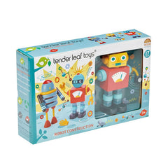 Figurine robot, din lemn premium - Robot Construction - 17 piese - Tender Leaf Toys - Publisol.ro