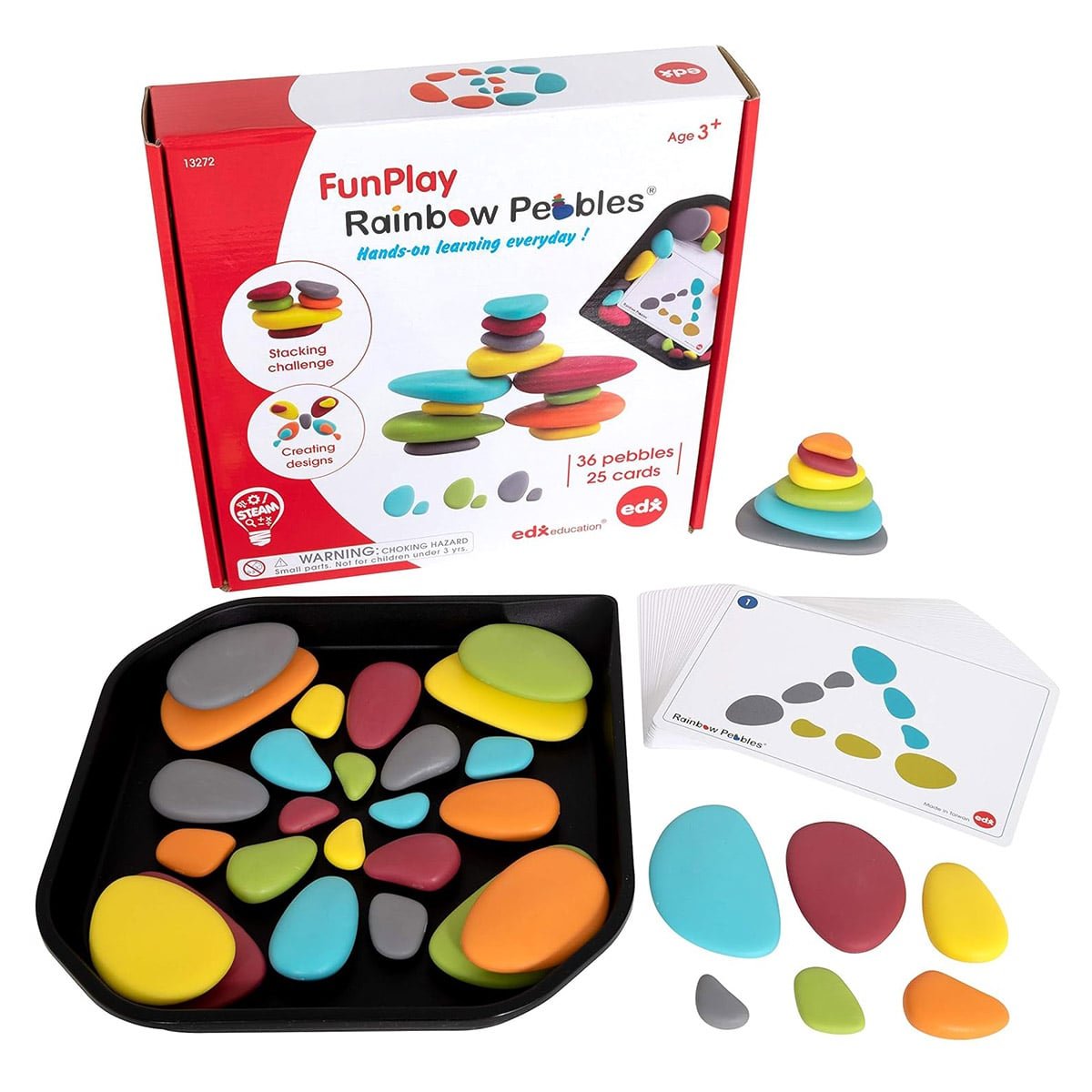 Funplay Pebbles, pietricele cu tava si activitati, Edx Education - Publisol.ro