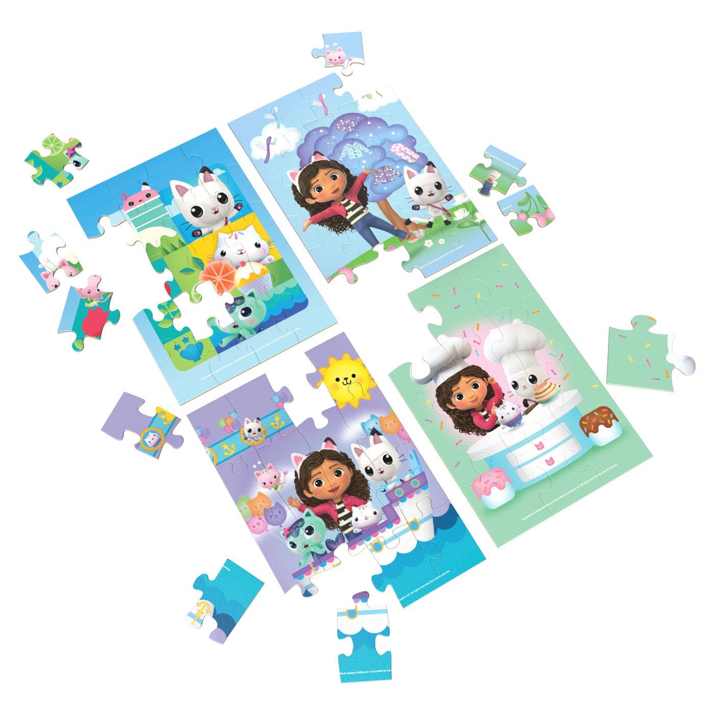 Gabbys Dollhouse set 4 puzzle din lemn - Publisol.ro