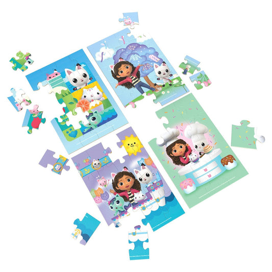 Gabbys Dollhouse set 4 puzzle din lemn - Publisol.ro