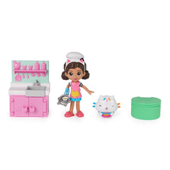 Gabbys dollhouse set papusa 9.7cm cu pisicuta bucataria lui gabby, Spin Master - Publisol.ro