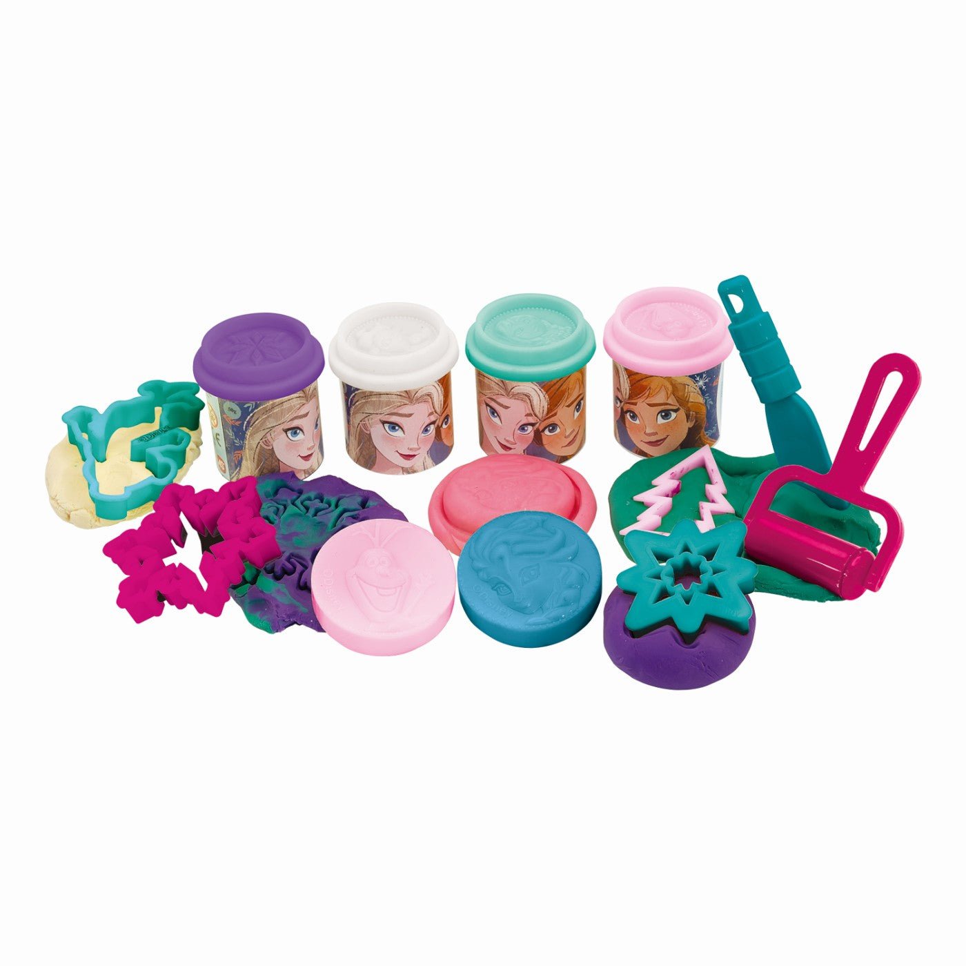Galetusa cu 4 borcanase de plastilina si accesorii frozen, AS - Publisol.ro