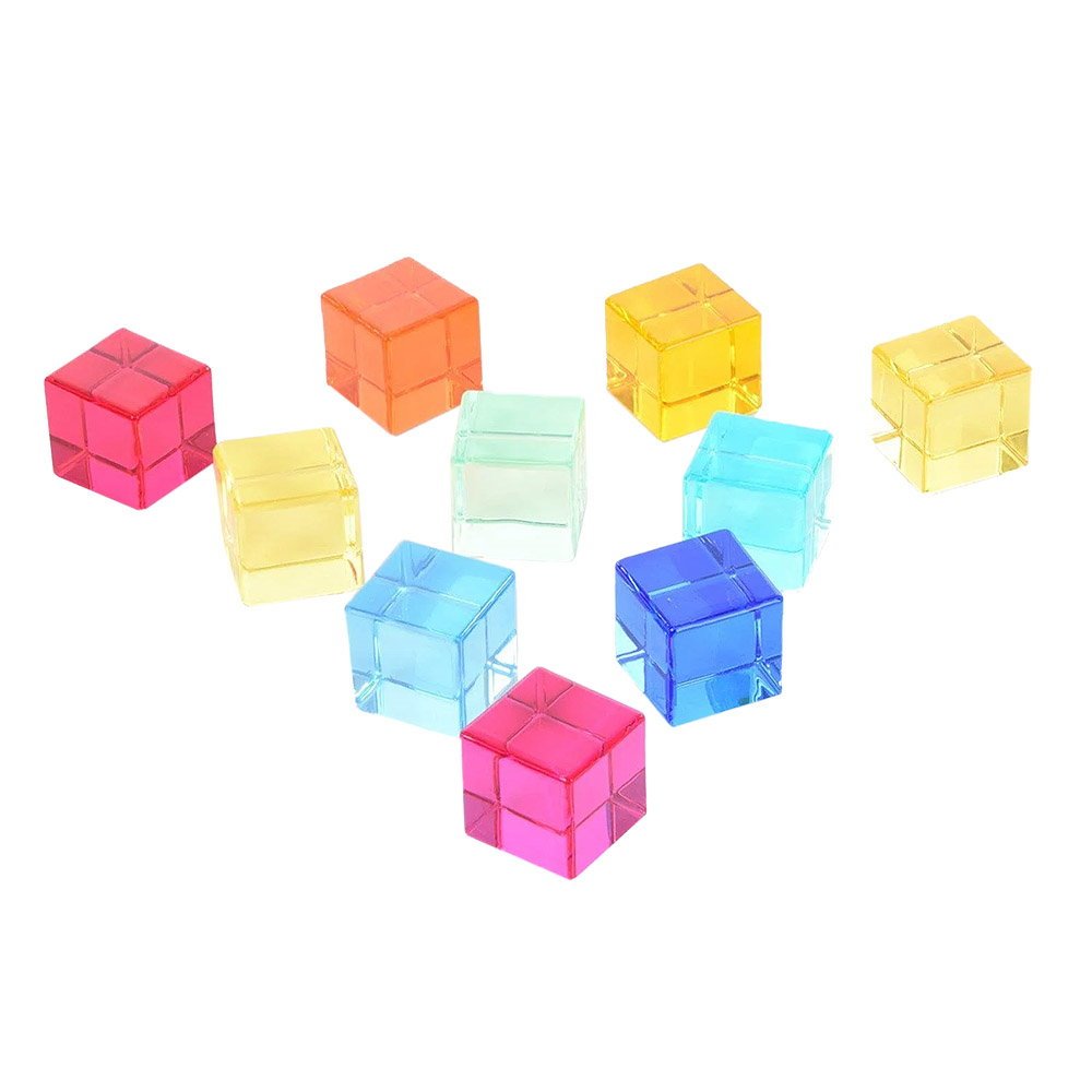 Gem Cube, set 10 cuburi acrilice, TickiT - Publisol.ro