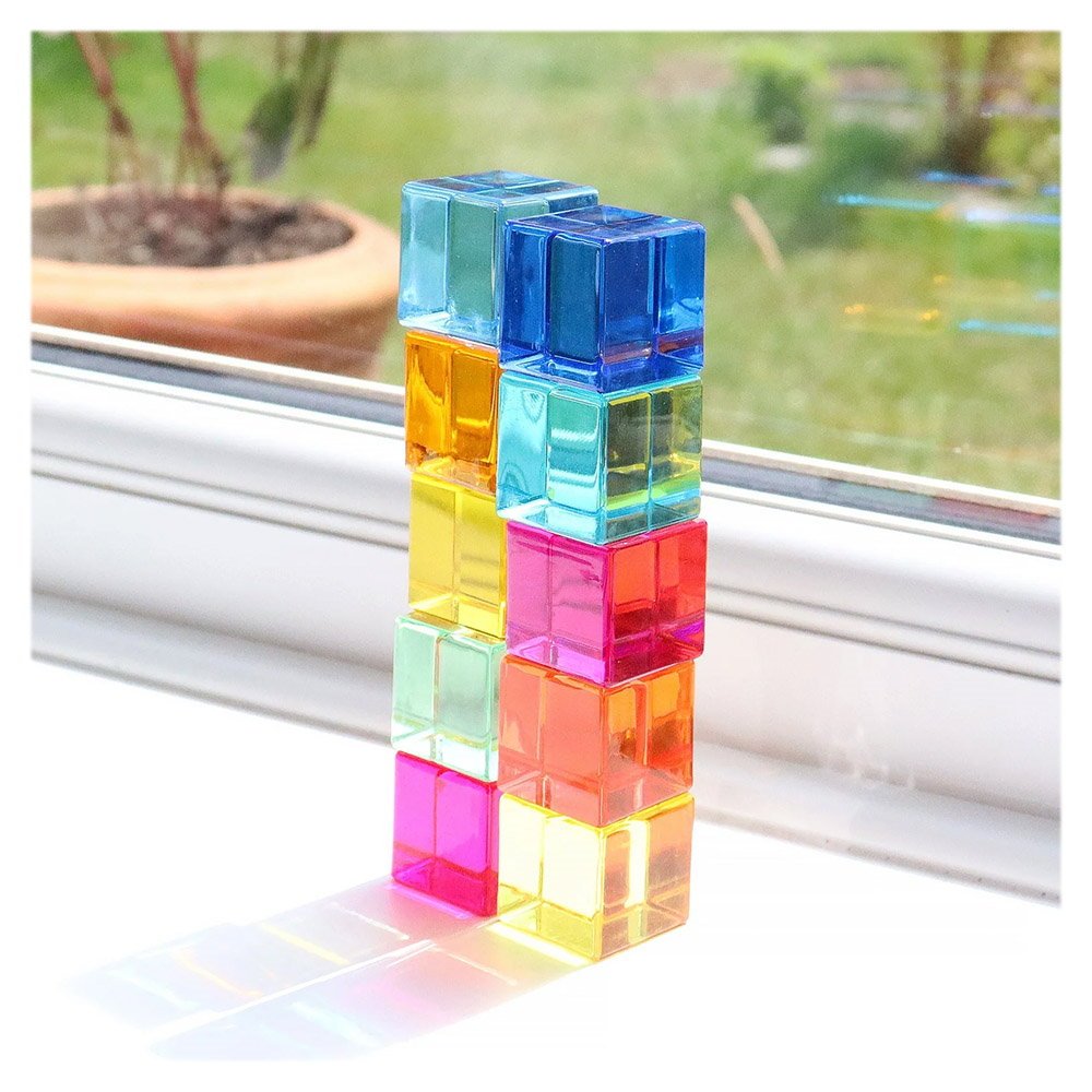 Gem Cube, set 10 cuburi acrilice, TickiT - Publisol.ro