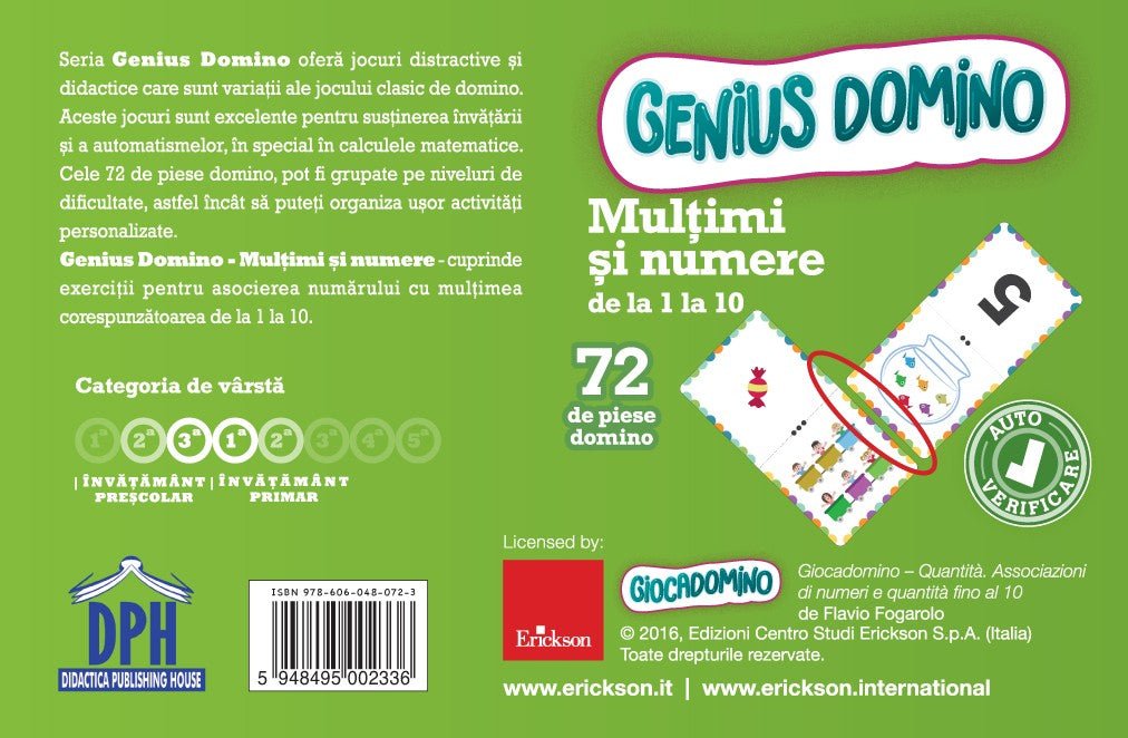 Genius Domino – Multimi si numere de la 1 la 10, de Flavio Fogarolo - Publisol.ro