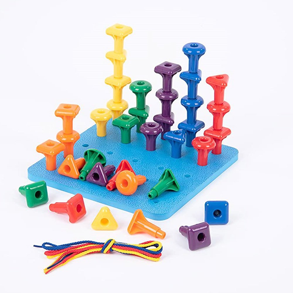 Geo Pegs, set 36 de cuie gigant cu plansa, Edx Education - Publisol.ro