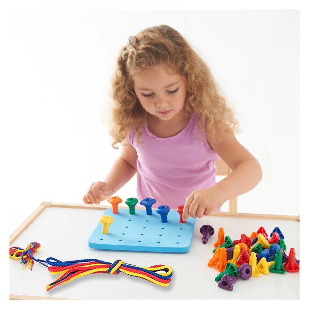 Geo Pegs, set 36 de cuie gigant cu plansa, Edx Education - Publisol.ro