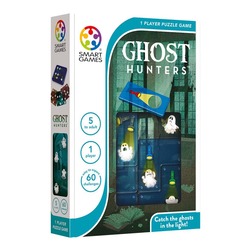 Ghost Hunters, joc de logica cu 60 de provocari, 6+ ani, editie internationala, Smart Games - Publisol.ro