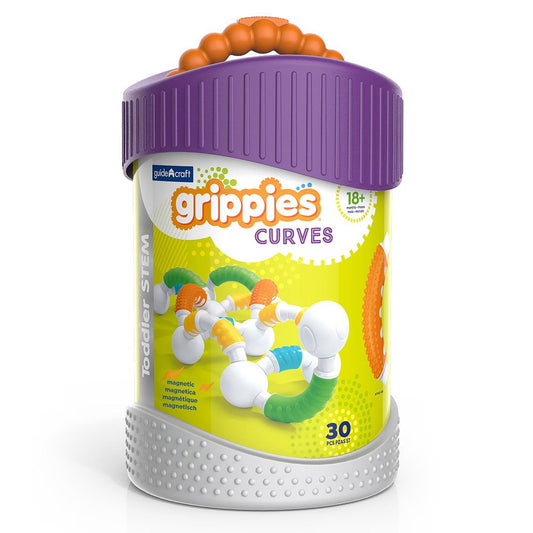 Grippies Curves set magnetic senzorial, 30 piese, Guidecraft - Publisol.ro