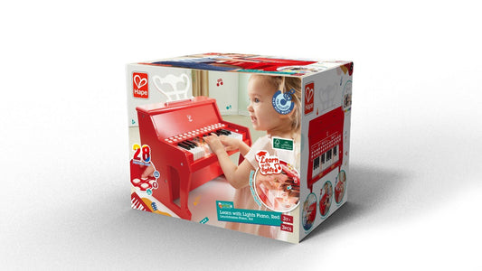 Hape pian electronic rosu cu lumini, Hape - Publisol.ro