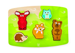 Hape puzlle tactil - animalele din padure, Hape - Publisol.ro