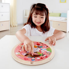 Hape puzzle rotund cu 2 fete, Hape - Publisol.ro
