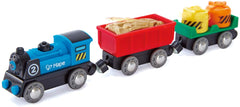 Hape tren marfar cu doua vagoane, Hape - Publisol.ro