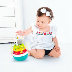 Hopa mitica roly poly unicorn cu inele pentru stivuit, Jucarii Bebe - Publisol.ro