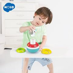 Hopa mitica roly poly unicorn cu inele pentru stivuit, Jucarii Bebe - Publisol.ro