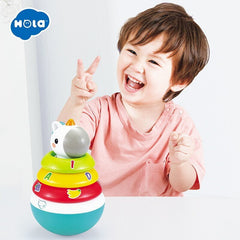 Hopa mitica roly poly unicorn cu inele pentru stivuit, Jucarii Bebe - Publisol.ro