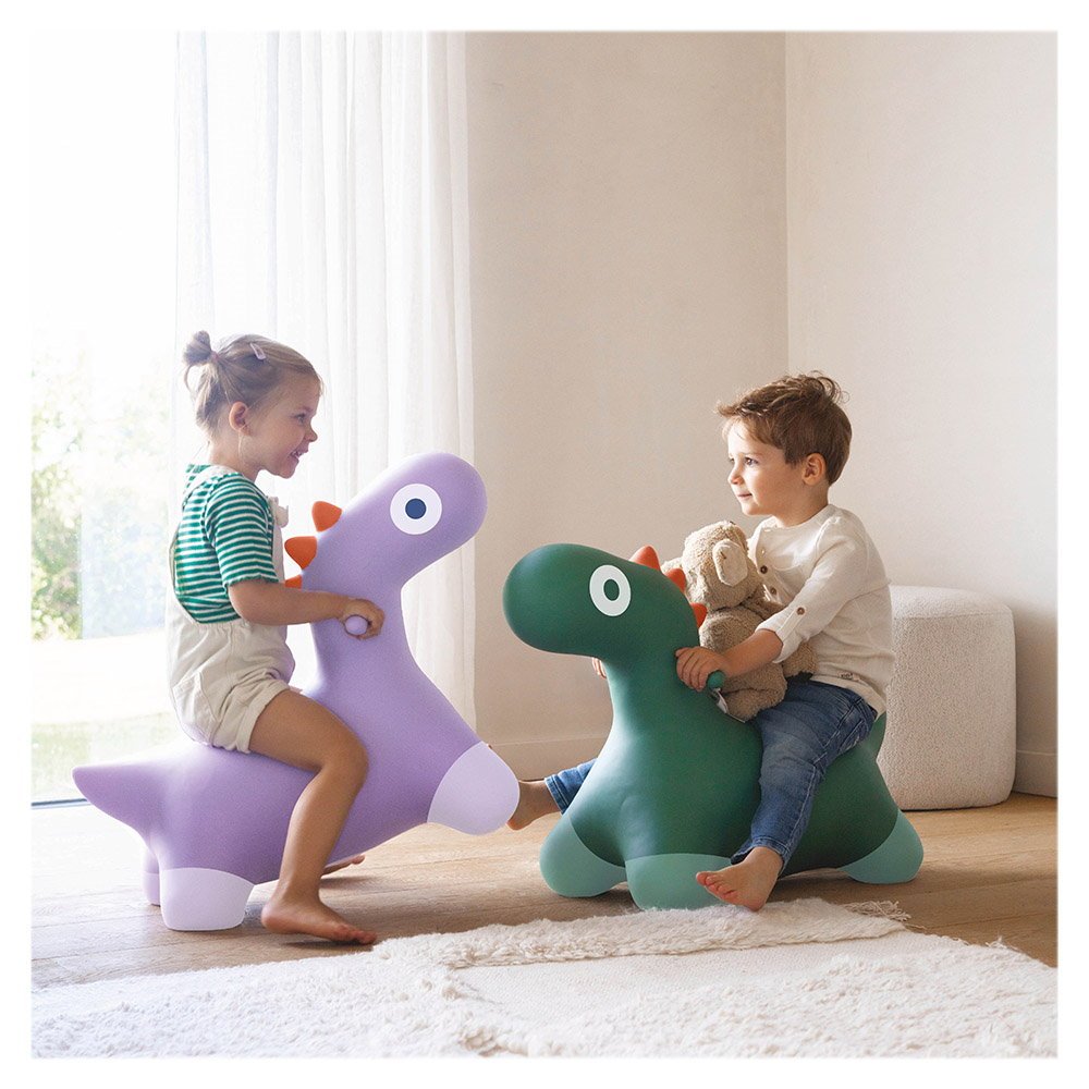 Hoppi Dino, dinozaur gonflabil saltaret, mov, Quut Toys - Publisol.ro