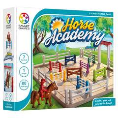 Horse Academy, joc de logica cu 80 de provocari, 7+ ani, editie internationala, Smart Games - Publisol.ro