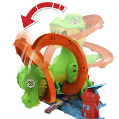 Hot wheels city set statia de pompieri si batalia cu trex, Mattel - Publisol.ro