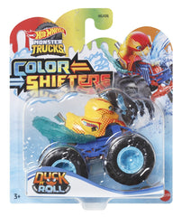 Hot wheels monster truck camion duck n roll cu culori schimbatoare scara 1:64, Mattel - Publisol.ro