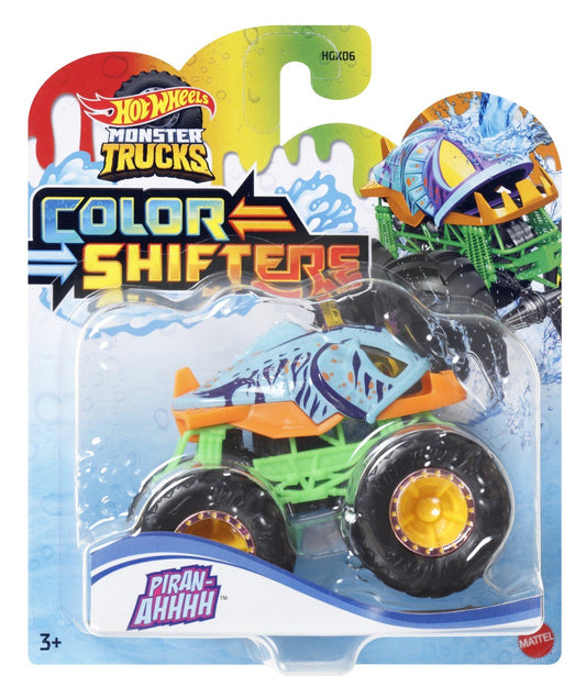 Hot wheels monster truck camion piran - ahhhh cu culori schimbatoare scara 1:64, Mattel - Publisol.ro