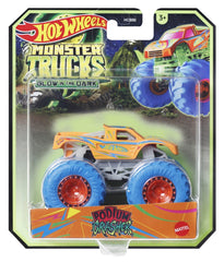 Hot wheels monster truck glow in the dark masinuta podium crasher scara 1:64, Mattel - Publisol.ro