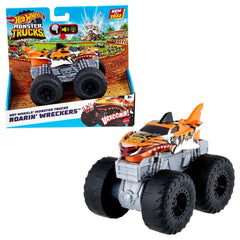 Hot wheels monster truck roarin wreckers tiger shark cu functii si sunete scara 1:43, Mattel - Publisol.ro