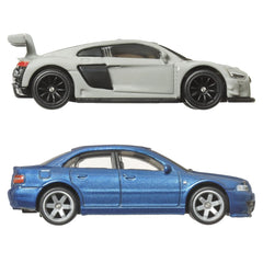 Hot wheels premium set 2 masinute metalice audi s4 quattro si audi r8 lms scara 1:64, Mattel - Publisol.ro