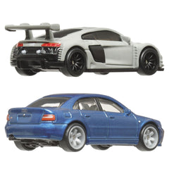 Hot wheels premium set 2 masinute metalice audi s4 quattro si audi r8 lms scara 1:64, Mattel - Publisol.ro